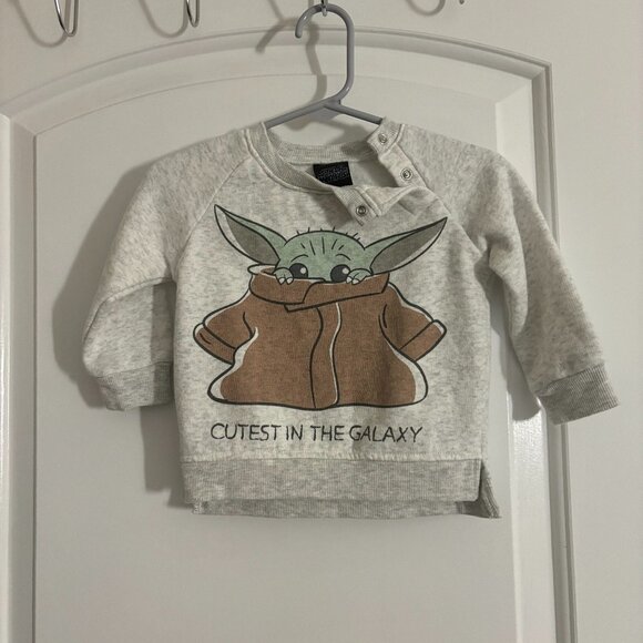 Star Wars Cutest in the Galaxy Yoda Crew Neck 6-9 months - Picture 1 of 7